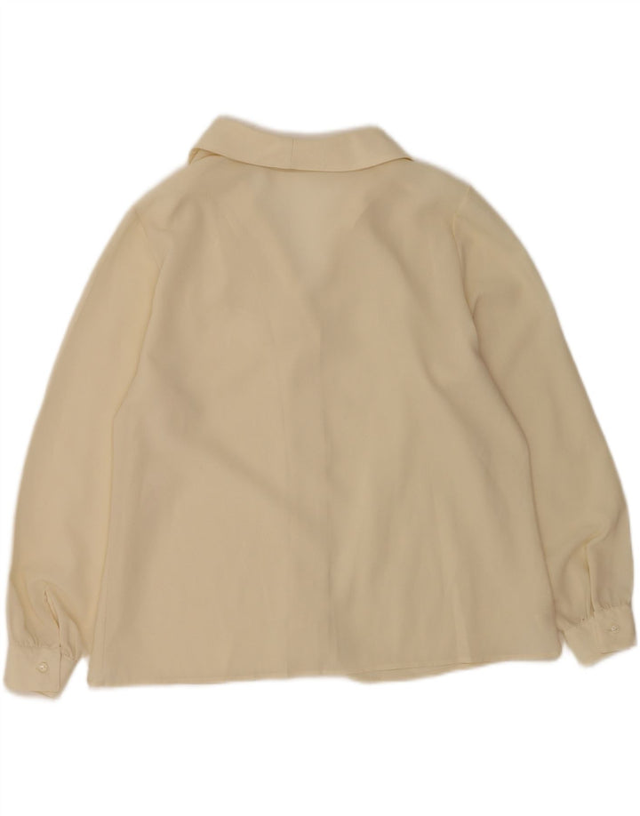 Vintage Damen Hemdbluse IT 47 XL Beige Polyester