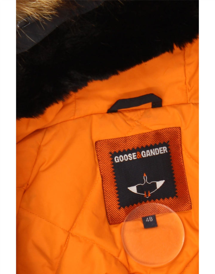 Goose & Gander Herren-Bomberjacke mit Kapuze, gepolstert, Größe 48, mittelschwarzes Nylon