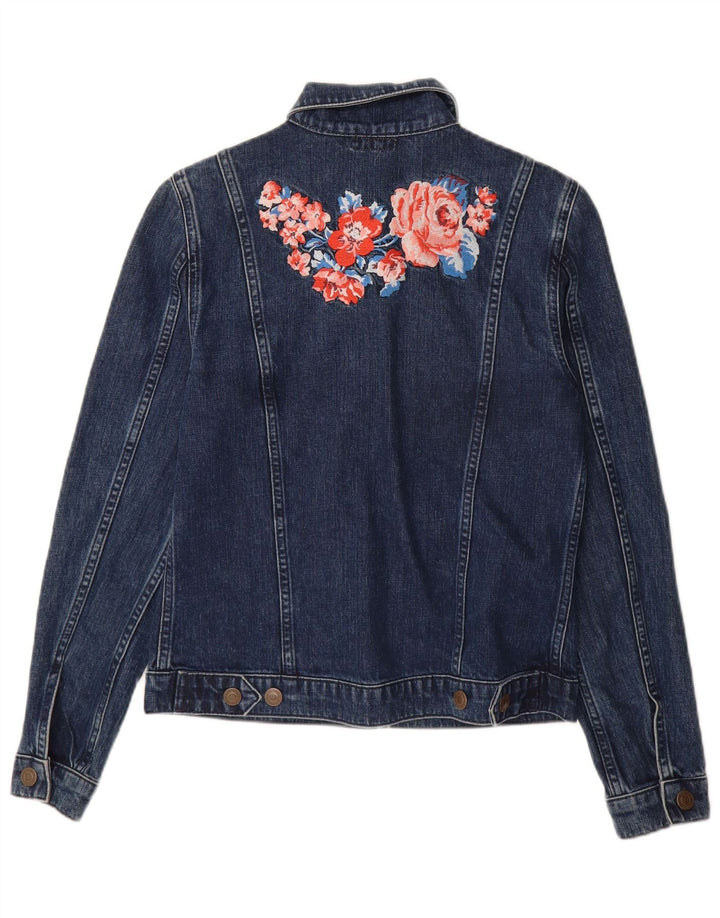 Cath Kidston Damen-Jeansjacke, Größe S, Marineblau, Baumwolle, Blumenmuster, UK 8