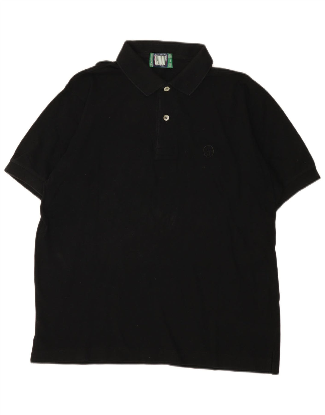 Sergio Tacchini Herren Poloshirt IT 48 Medium Schwarz Baumwolle