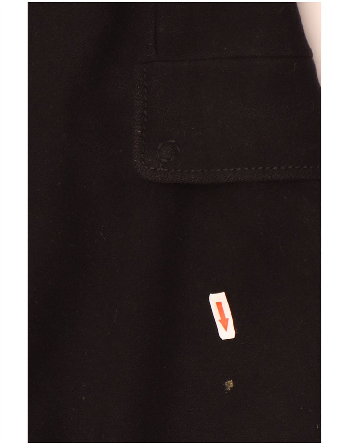 Benetton Damen Mantel IT 46 Große schwarze Wolle