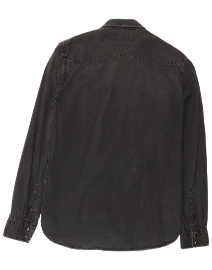 Zara Herren Slim Fit Jeanshemd Mittelschwarz