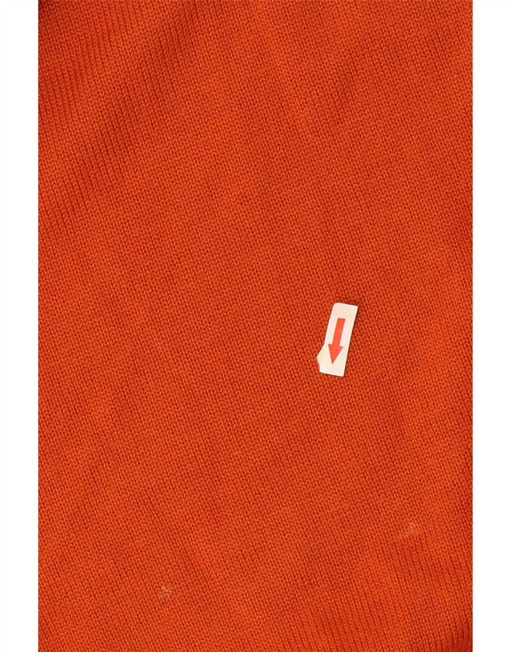 Il Granchio Herren-Pullover mit Reißverschluss am Hals, große orangefarbene Wolle