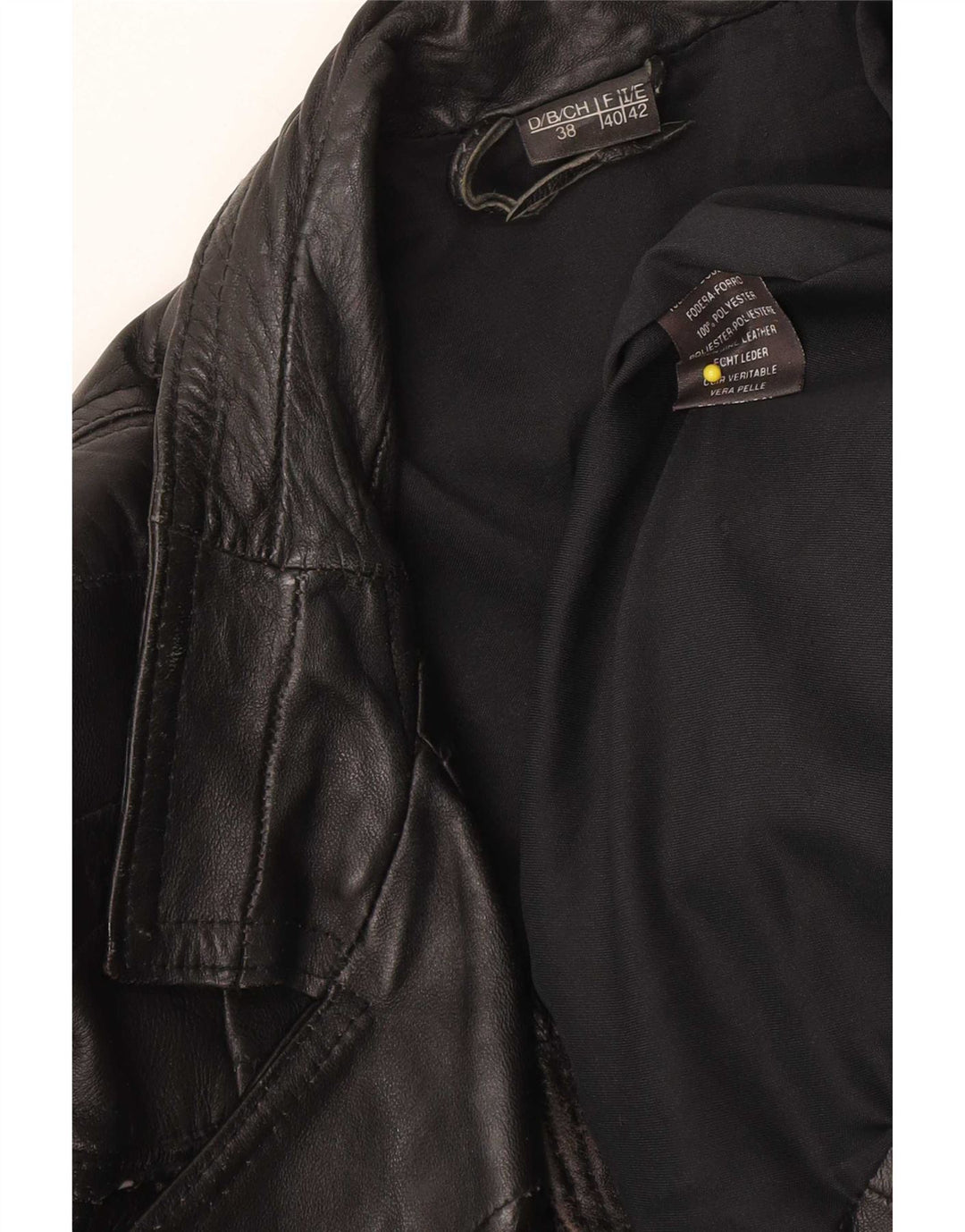 Vintage Damen Biker Lederjacke IT 42 Mittelschwarzes Leder