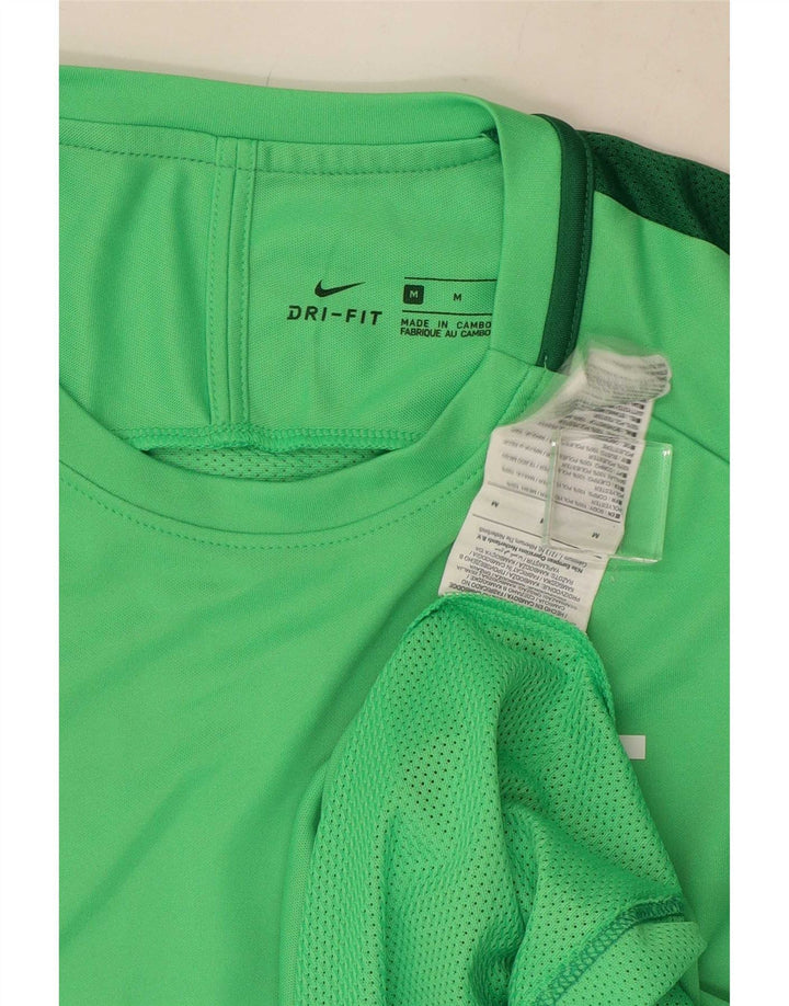 Nike Herren Dri Fit Grafik-T-Shirt-Oberteil Mittelgrünes Farbblock-Polyester