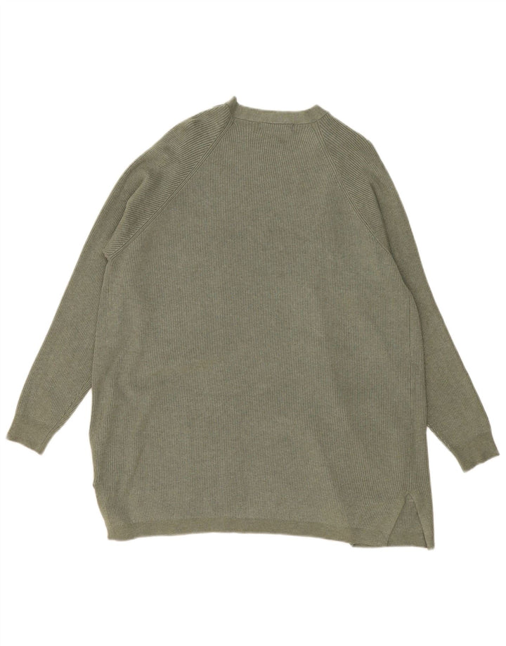 Marks & Spencer Damen Übergroßer offener Cardigan-Pullover UK 16 Large Khaki