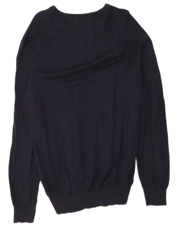 Polo Ralph Lauren Mens Slim Fit V-Neck Jumper Sweater Large Navy Blue