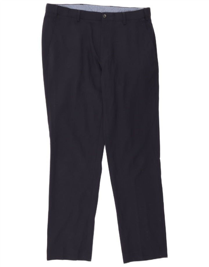Marks & Spencer Herren-Chinohose, normal, W36, L33, Marineblau, Polyester