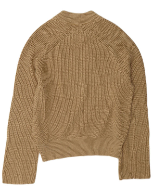 Calvin Klein Jeans Damen Pullover mit grafischem Rollkragen, Gr. 6, XS, Beige
