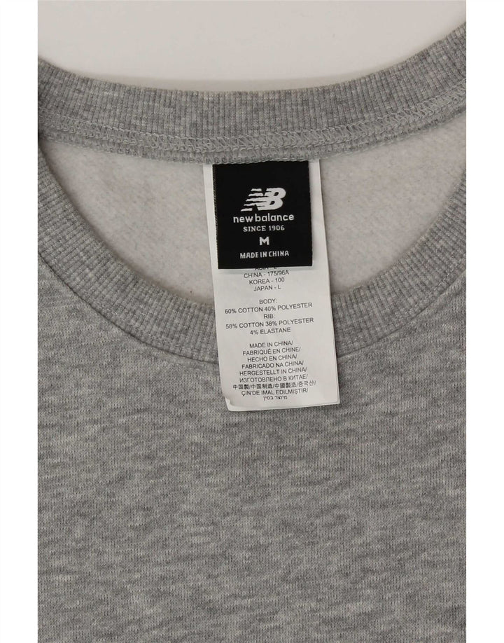 New Balance Herren-Sweatshirt-Pullover aus mittelgrauer Baumwolle
