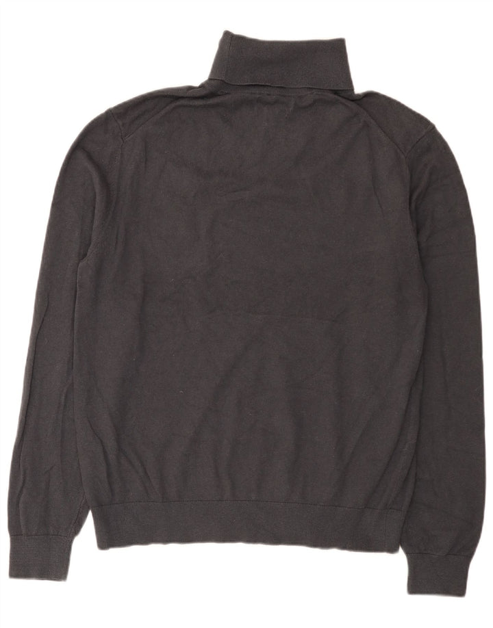 Marks & Spencer Herren-Pullover mit Rollkragen, groß, aus grauer Baumwolle