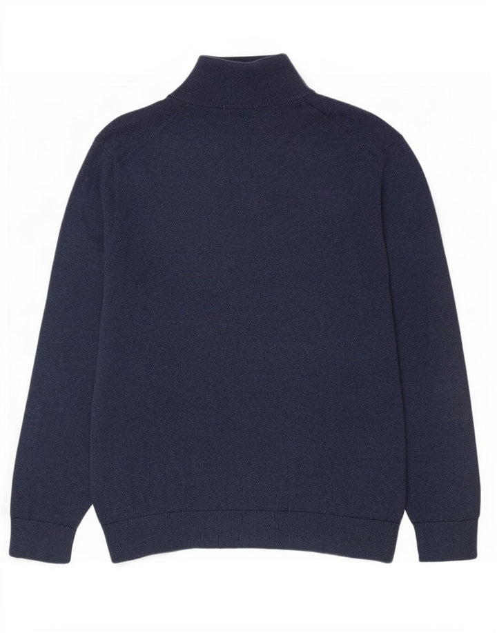 Nautica Herren-Pullover mit Reißverschluss am Hals, groß, marineblaue Baumwolle