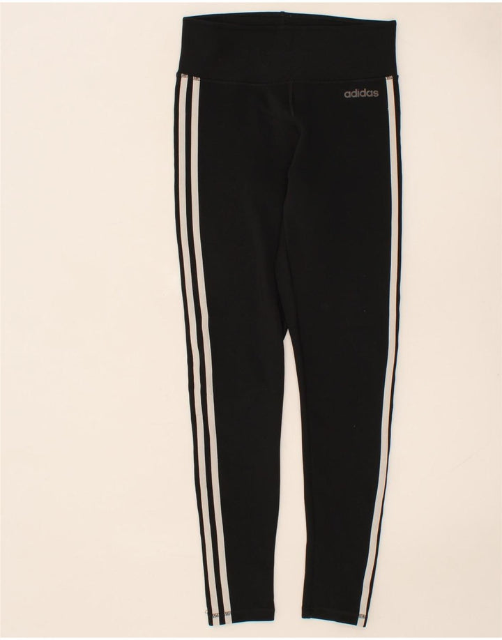 ADIDAS Womens Leggings UK 8/10 Small Black Polyester Vintage Adidas and Second-Hand Adidas from Messina Hembry 
