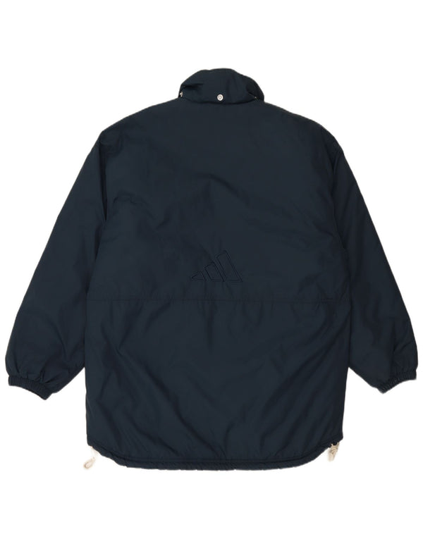 Adidas Herren gepolsterte Jacke UK 38/40 Medium Marineblau Nylon