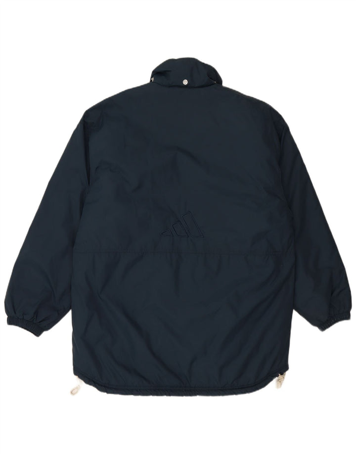 Adidas Herren gepolsterte Jacke UK 38/40 Medium Marineblau Nylon