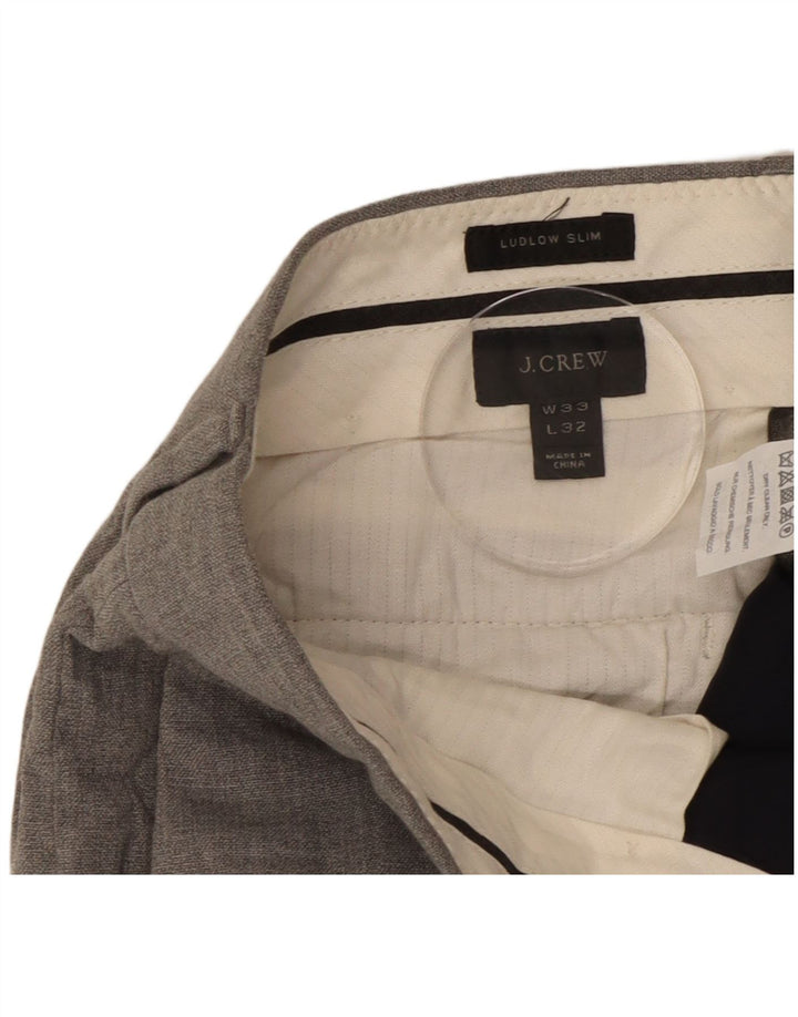 J. Crew Herren Ludlow Slim Anzughose W33 L30 Graue Wolle