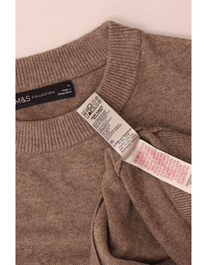 Marks & Spencer Damen-Pullover mit Rundhalsausschnitt, UK 14, Mittelgrau, Polyester
