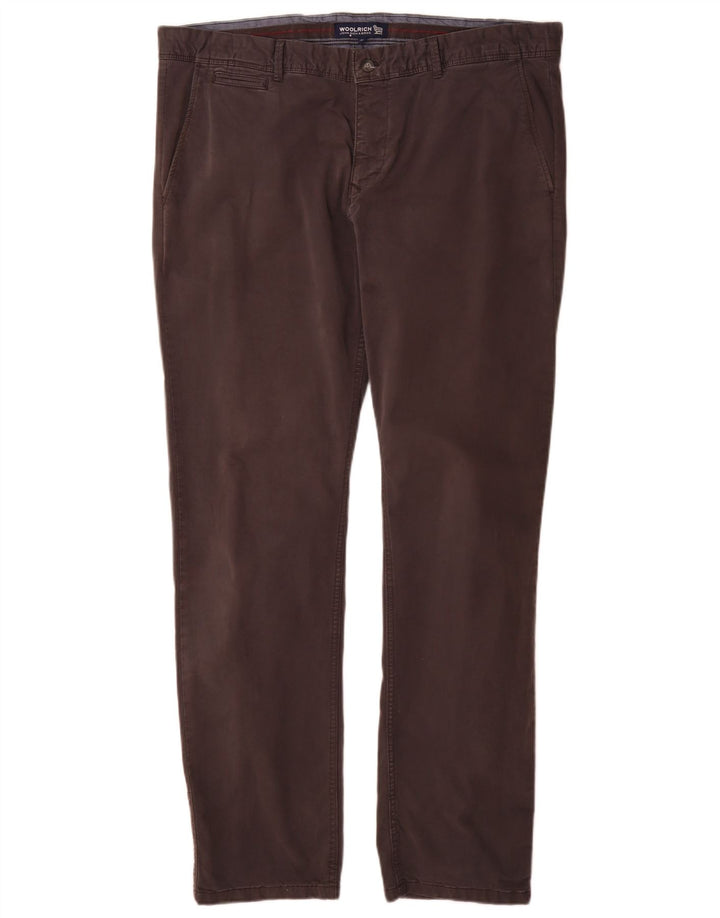 Woolrich Gerade Chinohose für Herren, W38, L32, graue Baumwolle