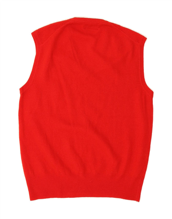 BENETTON Mens Vest Tank Top IT 50 Medium Red Wool Vintage Benetton and Second-Hand Benetton from Messina Hembry 