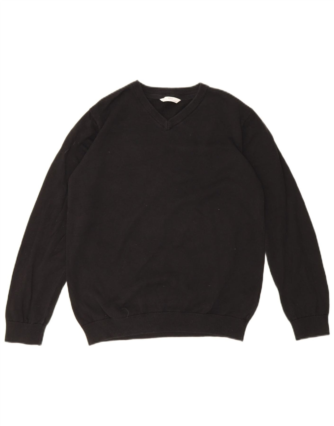 Marks & Spencer Jungen-Pullover mit V-Ausschnitt, 13–14 Jahre, schwarze Baumwolle