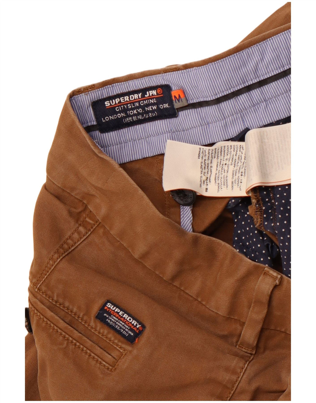 SUPERDRY Slim Chino-Hose für Herren, Größe M, W32, L31, Braun, Baumwolle