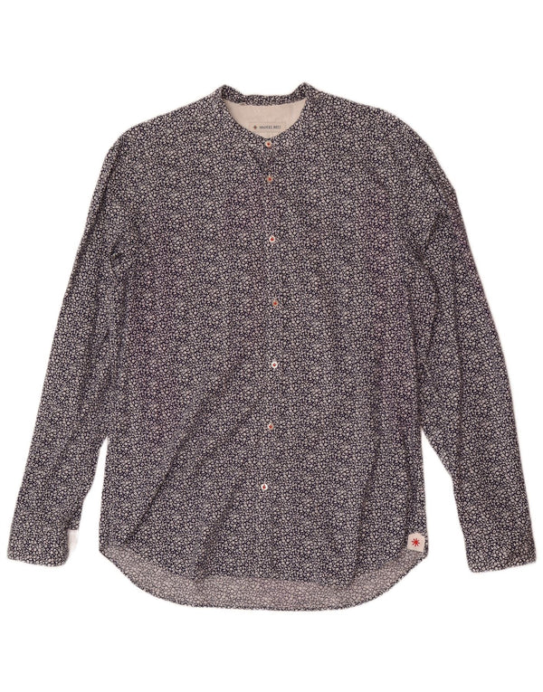 Manuel Ritz Mens Shirt Size 42 16 1/2 Large Navy Blue Floral