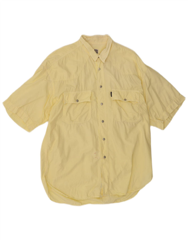 Cassuci Herren Kurzarmhemd XL Gelb Baumwolle