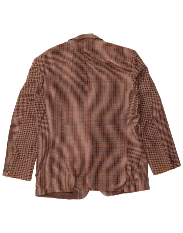 Marks & Spencer Herren-Kurzblazer, UK 40, Mittelbraun mit Hahnentrittmuster