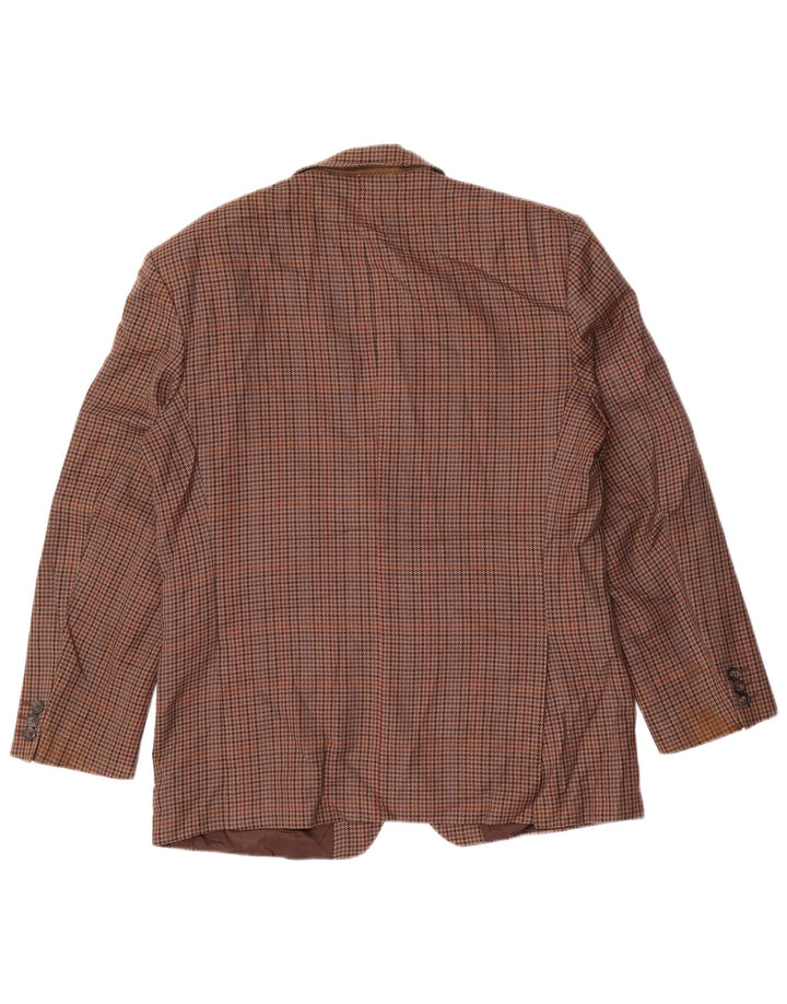 Marks & Spencer Herren-Kurzblazer, UK 40, Mittelbraun mit Hahnentrittmuster