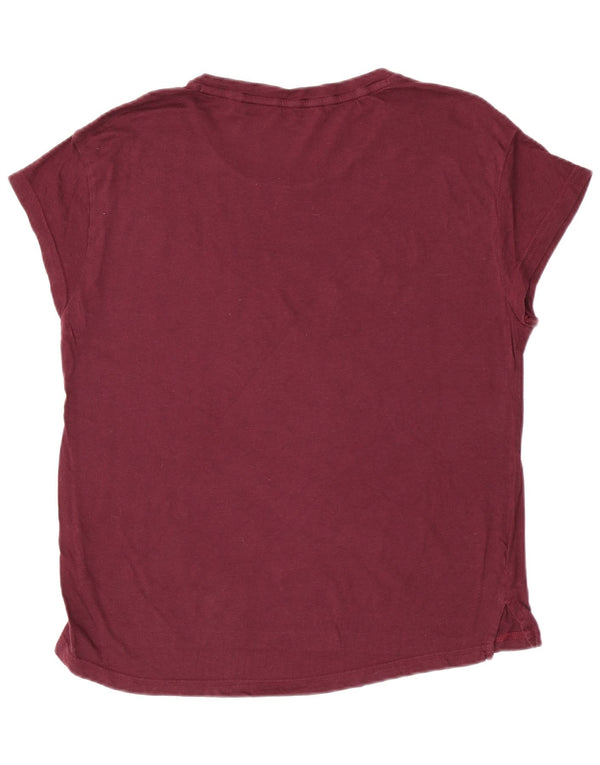 Puma Damen Kurzarm-T-Shirt mit normaler Grafik, UK 12, Mittel-Burgunderrot