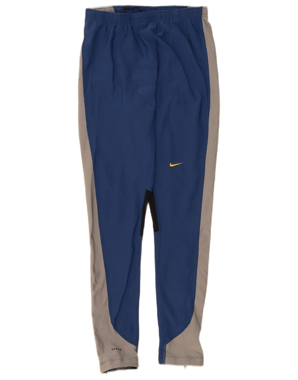 Nike Damen-Trainingshose, UK 14, Größe L, blau, Colourblock-Polyester