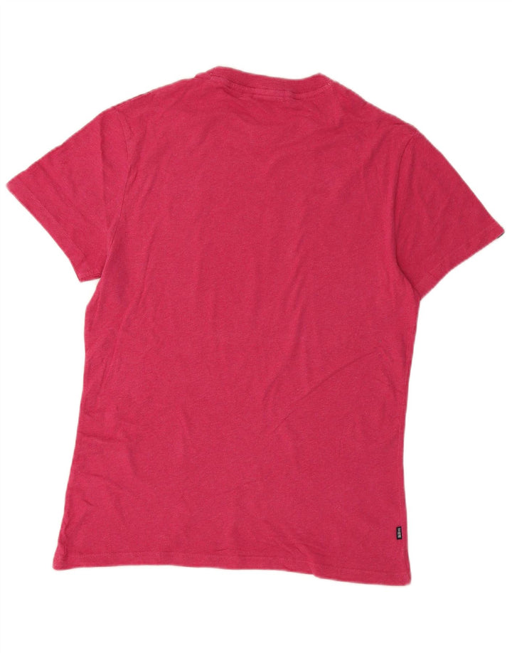 Superdry Herren T-Shirt-Oberteil aus mittelrosa gesprenkelter Baumwolle