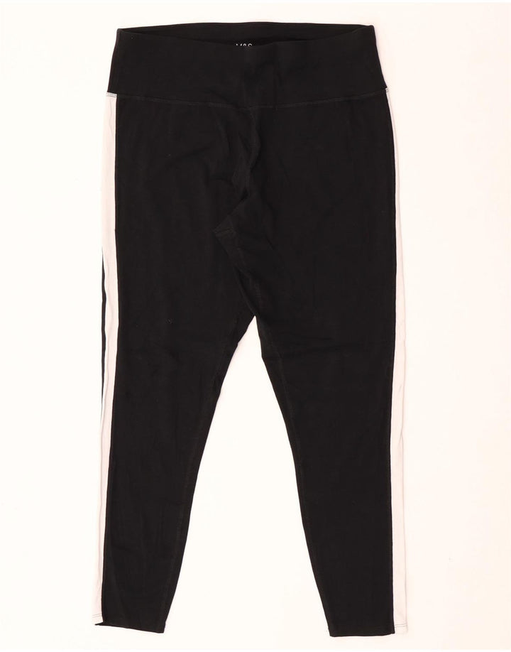 Marks & Spencer Damen-Leggings, UK 16, Größe L, Schwarz, Colourblock-Baumwolle