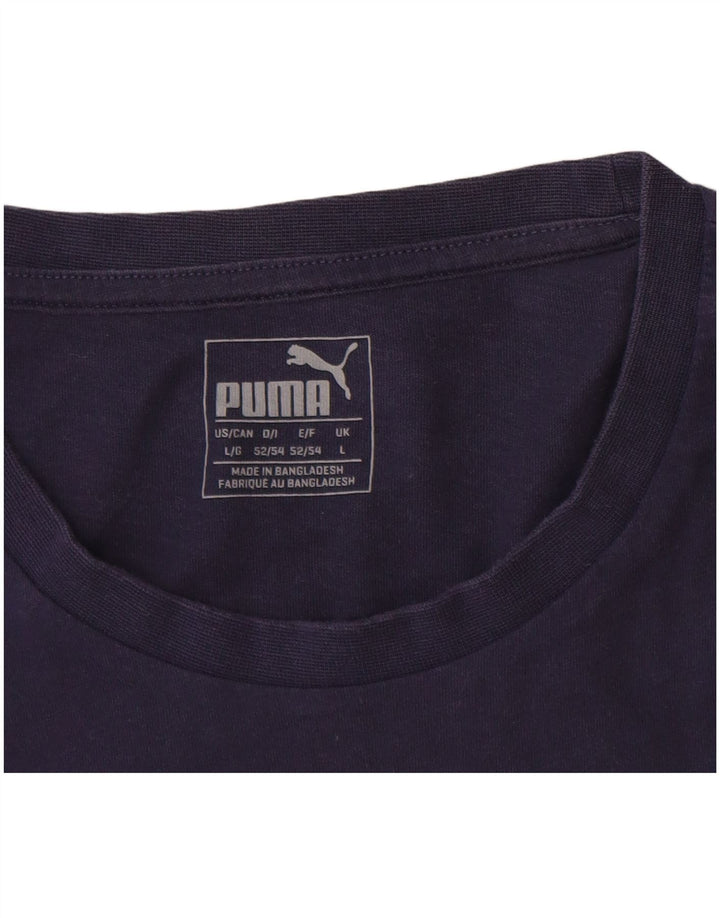 Puma Herren Grafik T-Shirt Top Large Marineblau