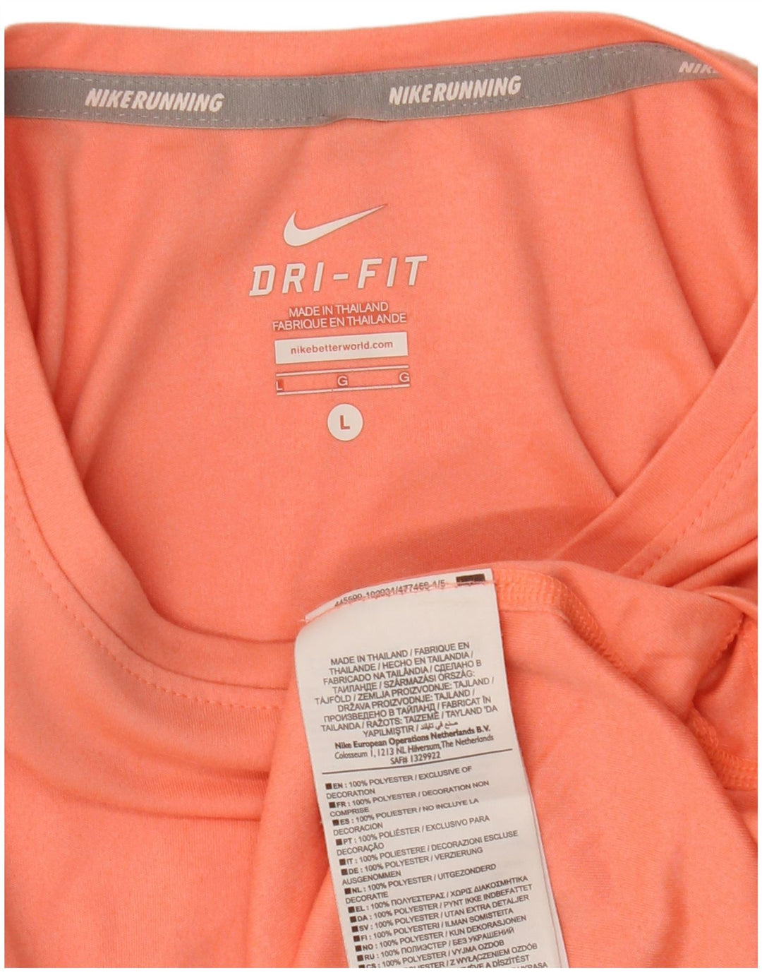 NIKE Damen Dri Fit Top Langarm UK 16 Large Pink Polyester