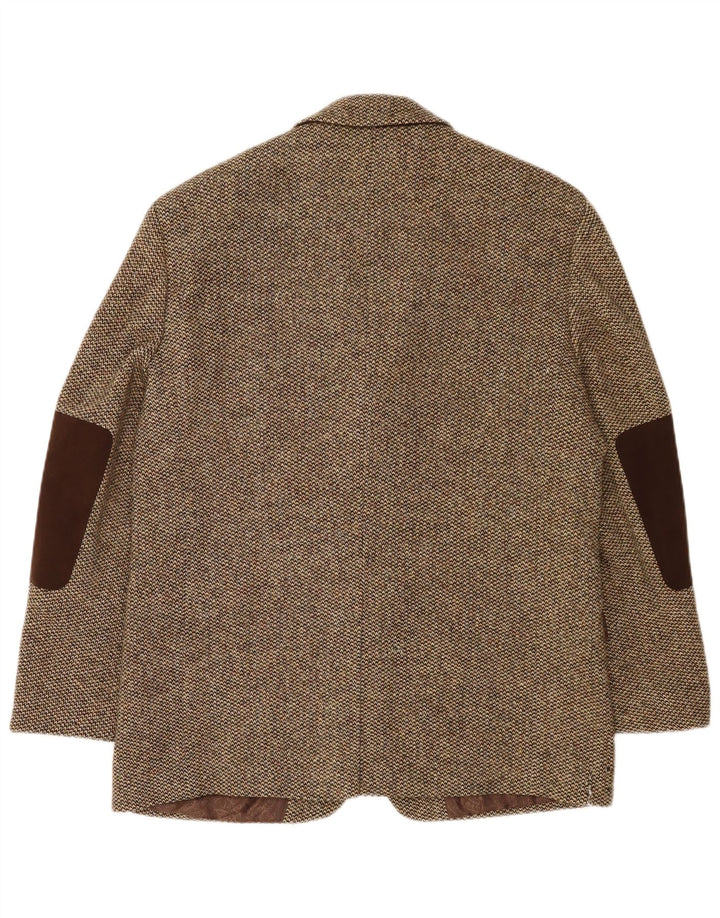 Harris Tweed Herren-Blazer mit 3 Knöpfen, UK 38, mittelbraune Wolle