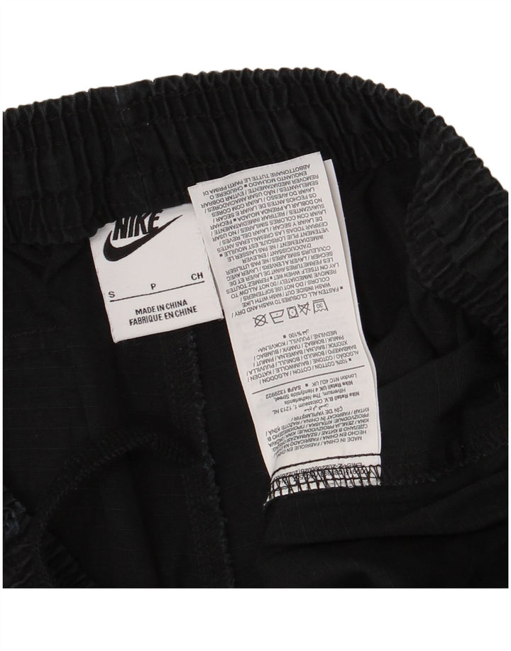 Nike Herren-Cargoshorts, Größe S, W27, schwarze Nadelstreifen-Baumwolle