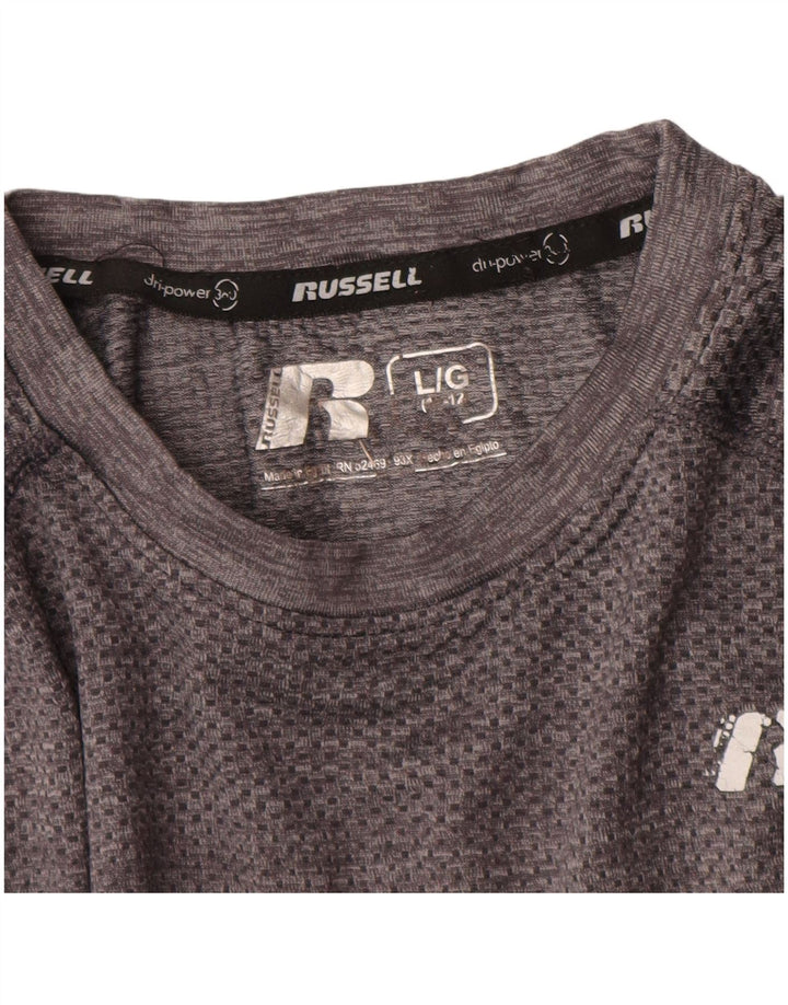 Russell Athletic T-Shirt-Oberteil für Jungen, 11–12 Jahre, groß, graues Nylon