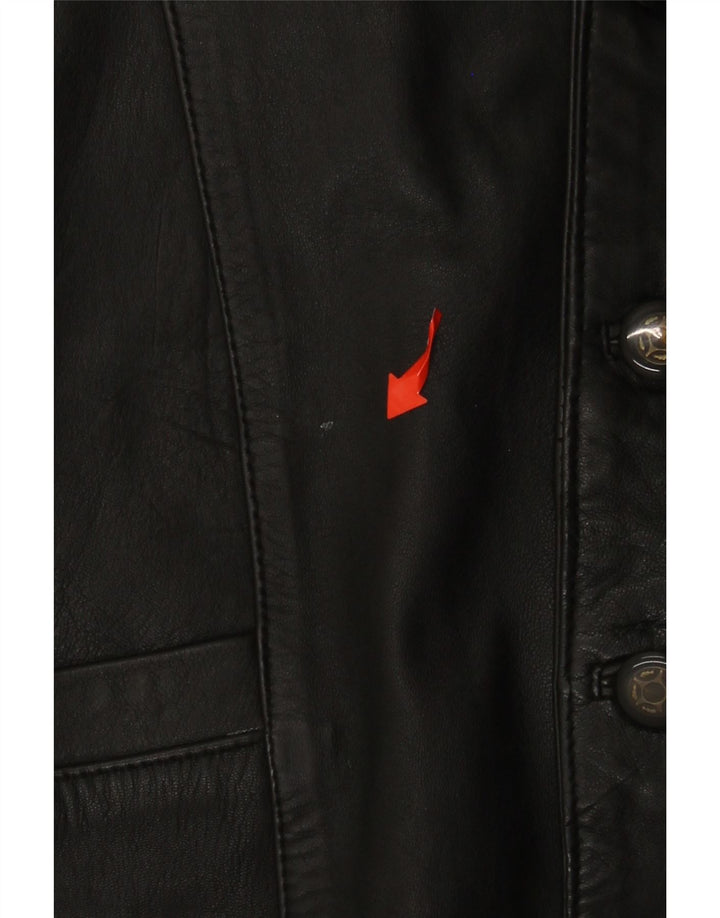 VINTAGE Herren Lederweste Medium Schwarz