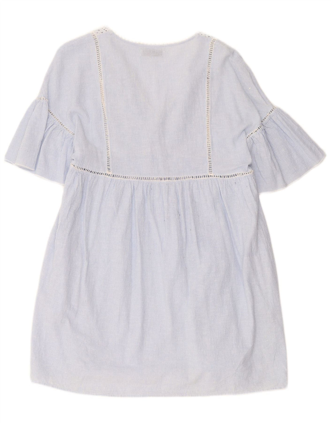Zara Damen Trafaluc Etuikleid UK 12 Mittelblauer Nadelstreifen