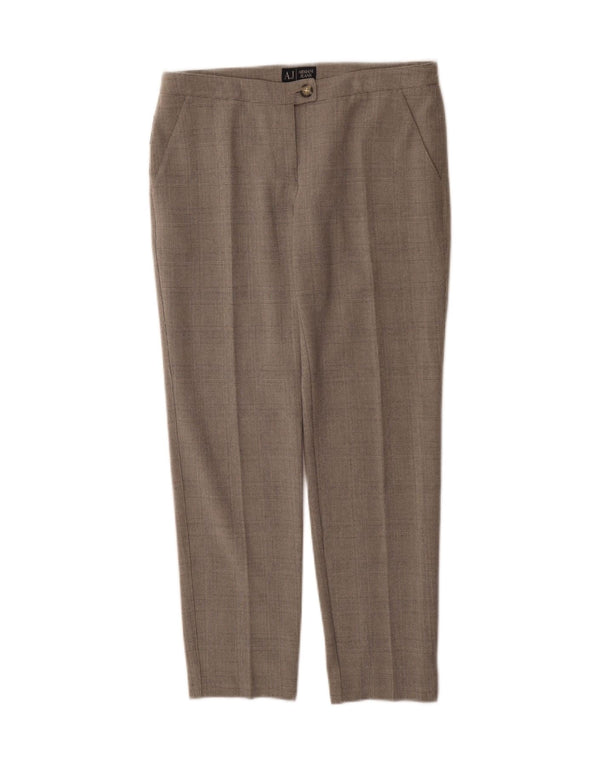 Armani Womens Straight Suit Trousers EU 40 Medium W30 L27 Grey Check