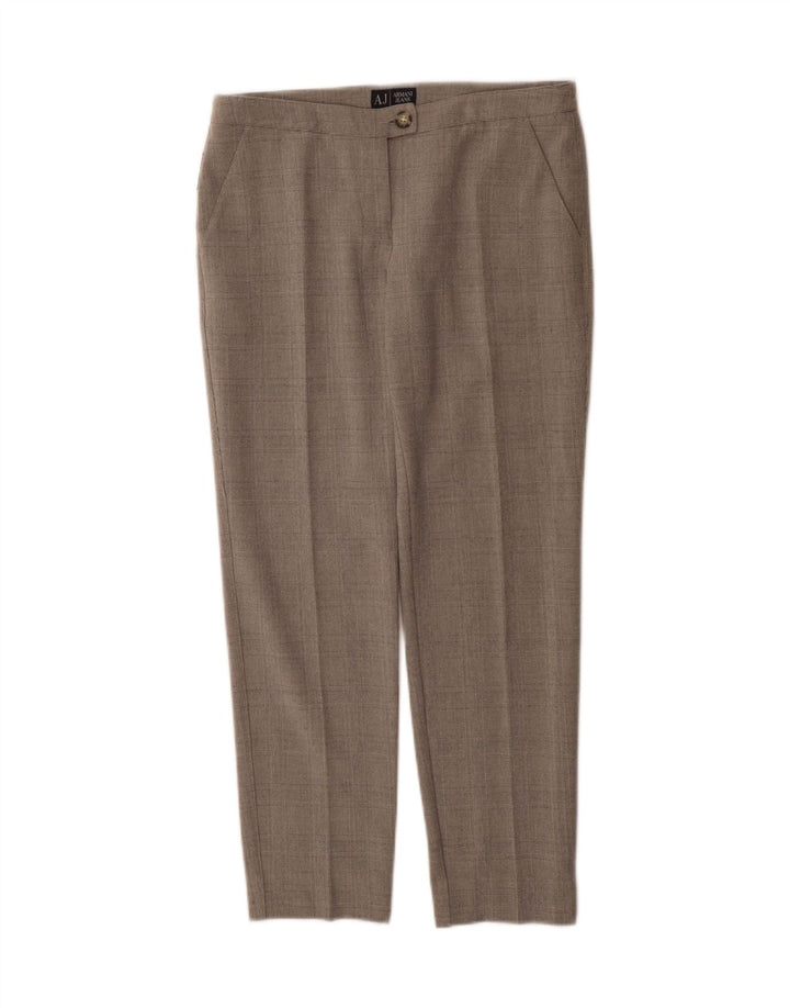 Armani Damen gerade Anzughose EU 40 Mittel W30 L27 Grau kariert
