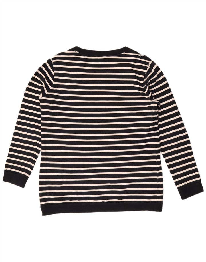 Massimo Dutti Damen Sweatshirt Pullover US 8 Mittel Marineblau gestreift