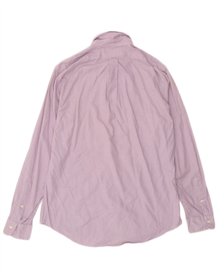 Ralph Lauren Herren-Hemd mit individueller Passform, mittelviolette Hahnentritt-Baumwolle