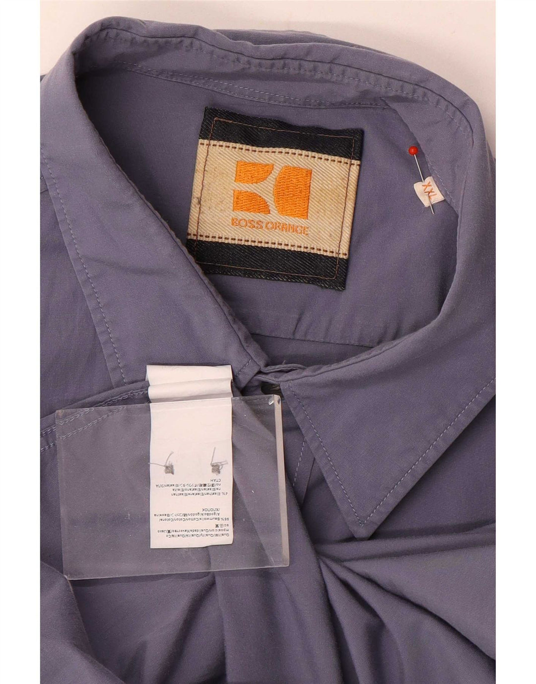 Hugo Boss Herrenhemd 2XL Blaue Baumwolle