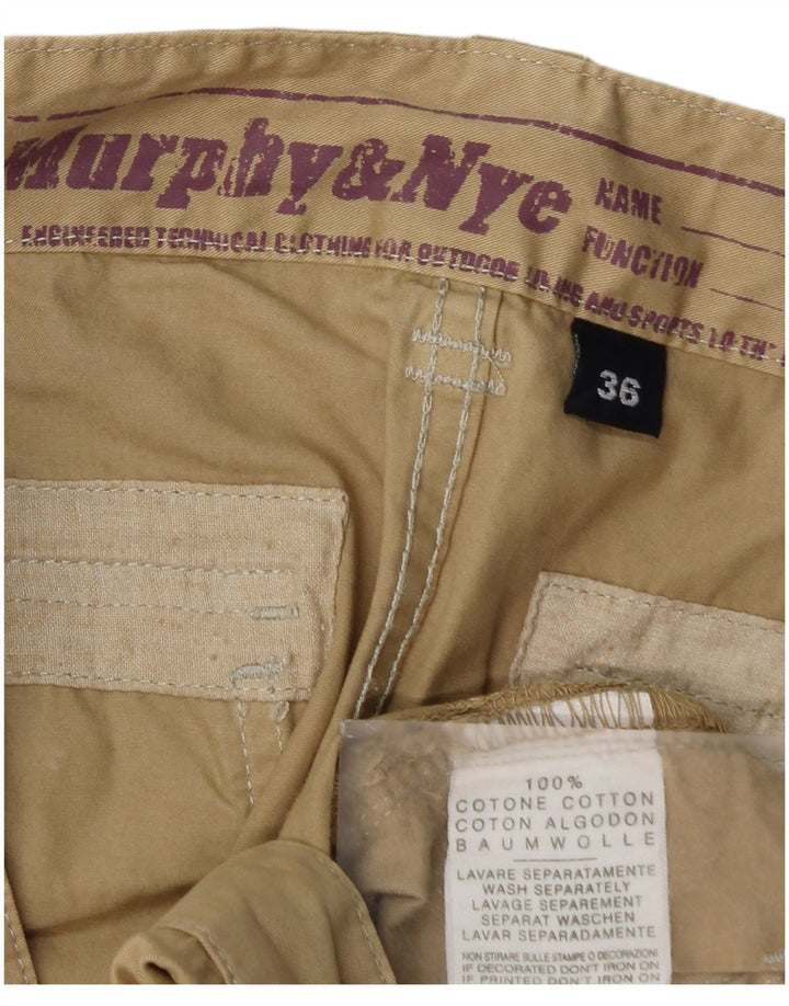 Murphy & Nye Gerade Herren-Cargohose W36 L32 Beige Baumwolle