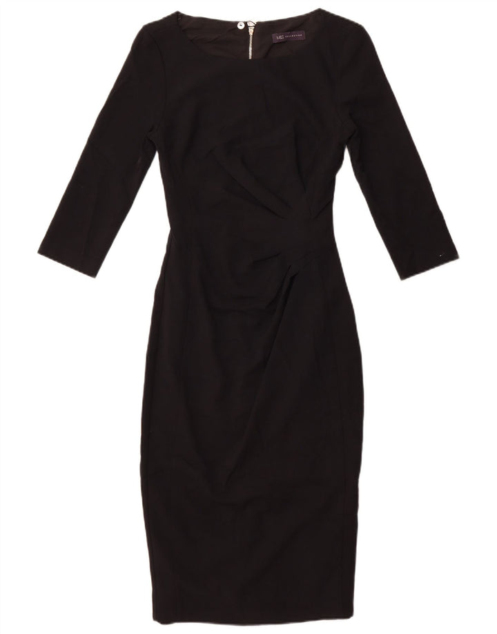 Marks & Spencer Damen figurbetontes Kleid mit 3/4-Ärmeln, UK 6, XS, Schwarz, Polyester
