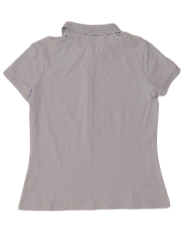 Lacoste Damen-Poloshirt, Größe 40, mittelblaue Baumwolle