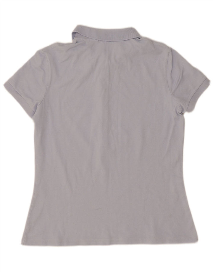 Lacoste Damen-Poloshirt, Größe 40, mittelblaue Baumwolle