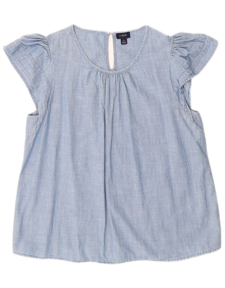J. CREW Damen-Blusenoberteil, UK 10, Größe S, blaue Baumwolle